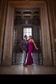 I was looking for a simple jewel tone dress to match my fiances' jacket for engagement pics. The material was nice and thick and I felt like it held me in. I'm a big girl so I'm always worried about thin material that pulls. I got a large and I felt it was true to size. The bust was a little large but I have a long torso so things never fit me quite right, it felt like there was a gap but I could have had it altered to be perfect. I'm 5' 10" and wore 2" heels and my feet showed which I hate but nobody else but me notices those things - Justine R.