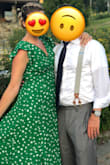 I am normally a M in Lulus dresses but sized up based on other reviews and am glad I did! The L fit perfectly and was comfortably all night. It also managed to look flattering on my post baby body! The length was perfect for me and I loved the color. - Alessandra B.