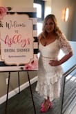 I wore this dress to my bridal shower. It was a huge hit. All day long I heard â that dress is stunning!!! I received so many compliments the entire day. It fit my body shape perfectly. Material is great quality & the dress fit true to size. LOVE LOVE LOVE THIS DRESS! - Ashley R.
