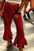 Very cute pants and fun to wear for outings. Ordered a size small and had to have taken in at the waist or they would've fallen off of me. Now they fit perfect, but wish this was offered in XS. - Kim L.