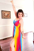 This is so bright and fun and twirly! I normally get a large in most Lulus things, but I could've gone with a medium since it is loose fitting. However like other people, if you throw a belt with it I think that'll help with shaping it. Wear with a denim jacket and sneakers or leather jacket to make it dressy. So fun! - Ally V.