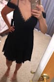 I LOVE the lace around the top. It's super comfortable and the perfect length for my height. If you're average height I wouldn't order a small. - Natasha M.