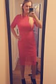 This DRESS absolutely gorgeous!!! It took me sometime to order this dress and the reason is because I couldn't choose which color!! I love the variety of colors!! So I purchased the fuchsia color! This will be worn to a wedding in November. So when I received the dress in the mail, it was perfectly packaged! I took it right upstairs to try on immediately. The material is beautiful! Such a pretty soft lace! The fabric is very comfortable and no itchy at all! Amazing quality! And the color of the dress is exactly as pictured online. I am so in love with the fit of this dress, the length of it is just right, and the sleeve length and fit is just right. This dress makes me feel sexy and very classy at the same time! I have read mostly all the reviews on this dress and I cannot wait to show this dress off and get a ton of compliments just like they did! I will definitely be buying this in other colors! And this will be one of my main go to dresses!! Thanks Lulus for knocking this one out of the park!!! - Britttany C.