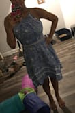 This dress is beautiful and I love the length. The pattern is also very flattering and it hugs the body perfectly. It runs perfectly in size as well! - Nicole M.