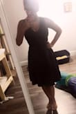 This dress is so stunning and elegant I don't even know where to begin! The color is stunning and the dress hugs you in all of the right ways. The length compliments my figure as well and the material is sold and feels super nice. The front of the dress shows enough cleavage to be beautiful but still have sex appeal as well! - Nicole M.