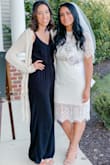 I bought this dress very last minute for my bridal shower! I am a bit bust so I was worried about it being too tight but it was not at all. Honestly it was a bit baggy at first but when I wore a slip underneath it seemed to accommodate better at the waist. Highly recommend, I got sooo many compliments! Overall no complaints! - Mariangeli O.