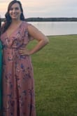 I am so obsessed with this dress! Bought for a wedding and wish I had more opportunities to wear it. The neckline is just low enough that it's sexy but appropriate (did have to use some tape), the tie-waist is flattering and length was perfect for small wedges. - Allie M.