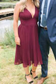 This dress fit perfectly, I love that the straps are adjustable so it can fit your bust the way you want. The shape of the dress was flattering and I got lots of compliments on it. Wore it to a wedding and it was a great choice! - Renae B.
