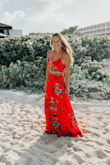 Idk if I've ever worn a dress, and received as many compliments as I did when I wore this beauty. 

Did drag the beach, but I loved the length. Great for tall girls. Fit true to size and the ties make it adjustable. Would highly recommend! - Krystyna K.