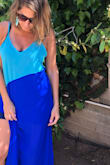 Colors are beautiful. Not the best fit for me & my curvy top - but still pretty. I wear it as a dress & as a cover up. - Stefanie P.