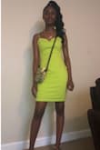 My daughter wore this for her 8th grade dance. I should've ordered an XSmall but the small still fit well. - Kristian F.
