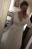 I ordered this dress for my wedding in October, I found the waist fi me - just, the arms and shoulders were a little big and will need to be taken in. The quality of the lace is exquisite and I think the back is so beautiful. :) I'm really happy with my purchase. - Debbie H.