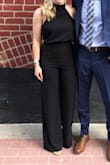 This jumpsuit was perfect for a wedding. The XS was a little long, but with some higher heels it was perfect. It's a little loose around the armpits, but I used some fabric tape to hold. - Rachel G.