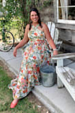 This dress is beautiful but be warned it has absolutely no give so follow sizing guide exactly. I usually wear a large in dresses but I had to get this x-large and it was tight! - April R.
