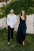 I loved this dress for engagement photos! The navy photographs so well & it's the perfect dress for spins. The dress did run long (I wore like 3 inch wedges with it so I didn't have to hem it) and the straps also seem to run long. The top ran a little big, I kept worrying I was going to flash someone. I think this could've been fixed by shortening the straps, wish they were a little shorter considering the size. Loved the dress in photos and would buy again even with the sizing! - Kayla C.