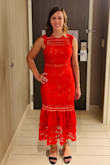 This dress is amazing! I wore it to a Fundraising Gala and received so many compliments! It's form fitting and hugs all the right places. It's easy to walk around in and sit down in. But there is zero stretch in the material so don't expect to be able to bust a move in this dress. - Mitten D.