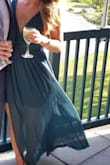 I bought this dress for a wedding in February and loved it so much I wore it to another wedding in August! I always got so many compliments on it. It fits true to size although I did have to get it shortened because it was really long. Such a beautiful dress highly recommend! - Michaela B.