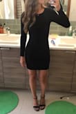 It fits perfect, but if I had even 5 more lbs on me, I would order a medium. It's not too short, but a slim fit. Can't wait to wear it for my 30th! - Kelsey