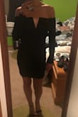 This dress fit my torso and chest well, but the sleeves were baggy to the point where it turned me off enough to return it. - Kelsey
