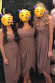 I wore this as a bridesmaid dress and I thought it was flattering for all sizes. However, the slit is up to the waistline and that wasn't good for walking down the isle outdoors. The girls all had to safety pin our dresses. - Sam P.