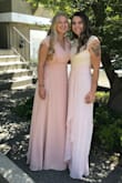 This dress was so beautiful online and even better in person. I ordered a Large which was scary because I wear small/medium but I followed the size chart and it was perfect!! I think the size is mostly based on your bra size because the wrap-style allowed for more stretch and give. I loved this dress and will be wearing it again!! - Emma B.