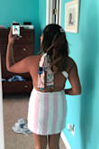 I got this for recruitment & I absolutely love it! It's so classy yet completely age appropriate and adds a fun twist to a plain white bodysuit. It is slightly see through (it is white, I expected it) so I am not entirely sure what I would wear as a bra replacement but thats a problem for another time. I am OBSESSED! - Kiran P.