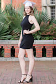 Due to my height, dresses are that truly fit are difficult to find... But, this dress was perfect!! I wore this dress for my graduation photos, and it fit very well! The fabric is stretchy, comfortable, and light weight!! Very pleased all around!! - Nichole K.