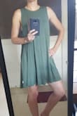 This dress is so light and soft I wanted to wear it all summer! I plan to bring it into fall by adding a jean jacket. Super comfy. I wore shorts underneath so I could run around, climb trees, and sit on the floor, but the length is modest, landing a couple inches above the knee. The only drawback of this dress is that the arm holes are very large, and at least for someone with a smaller chest, there's no way to avoid your bra being visible. - Melanie G.