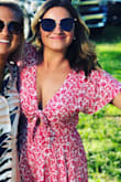 I'm obsessed with this romper and apparently so are the rest of my Instagram followers! I received lots of compliments on the print and style. It's cut a little short in the back so I had to be a smidgen more careful than usual when getting my groove on at a concert I wore it to but wouldn't change a thing! - Kelly L.