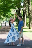 I found this dress to wear for our engagement pictures months before we even booked them it was perfect! I had to pin the top but it was an easy fix. I've gotten SO many compliments! 10/10 would recommend! - Carly C.