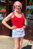 The material is SO SOFT, and very nice material at that. The fit is perfect. The red is really RED! This is an awesome one piece ribbed do all! Why wear the skirt? BTW, the snaps are not the easiest to snap back into place once it's on, so go before you glow in this cute bodysuit, and don't drink too much water. Lol love it! - Bobby R.