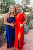 I wore this dress to a wedding and it was great! Super comfortable and flattering. I would say it fits pretty true to size but the top probably ran a little big! Also-- you may have to get it hemmed, even with heels it ran a little long (but worth it to get hemmed!) I was super pleased with this dress and would consider ordering in more colors! - Cara C.