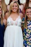 This is a super cute and comfortable dress! The top doesn't have much give to it, so I would keep that in mind, it also is on the shorter side. But if you are looking for a good spring/summer dress, I would absolutely recommend!! - Cara C.
