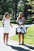 This dress worked a as a great graduation dress! It definitely has a lot of flare to it and I love the way the bottom has more dimension with the different lengths! Not a super stretchy material, but it fits true to size! - Cara C.