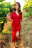 This dress is so gorgeous on. It fits perfectly on all parts of my body. I get so many compliments. It's great for work and social events. I'm in love with my perfect red dress! - Monique B.