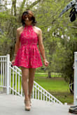 Very high quality material - better than I expected. Fits like a glove after I returned my normal medium and got a large. Do order one size up. Love the color and the cut. (Had it shortened 2.5 inches for a more leggy look.) - Julie D.