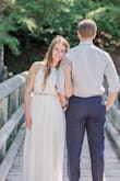 Such a beautiful dress! I ordered the white for my legal wedding ceremony. It is so beautiful and perfect for a small ceremony in the mountains this summer. I'm going to have to hem up the skirt a couple inches, but that's no big deal. I expected it to be a little long from other reviews. - Brandy B.