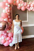 Fit well and was very flattering. The lace is beautiful. I got a ton of compliments at by bridal shower! - Victoria C.