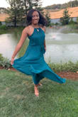 I wore this to my sorority sister's wedding and it was absolutely beautiful. The dress just flowed in the wind and it was very picturesque, too! And I LOVE the color! - Taylor M.