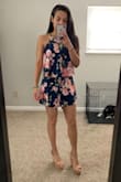 This romper is almost perfect. It's extremely comfortable, the fabric is beautiful and covers enough so you don't have to worry about a bra, and the length isn't too short! My only issue was that it seemed slightly too big, especially in the shorts. I didn't want to chance the XS, so I just had the shorts taken in just a little so they looked less "tenty." - Taneesha P.
