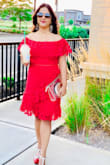I m obsessed with this dress. It has so cute eyelet details. gorgeous red color and true to size - Sudipa D.
