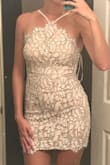 It was everything I hoped for and more! Just dressy enough for a night out but could totally be dressed down with a jacket and some sandals. A little short and tight but a size up would've probably been too big. Wore a strapless bra and it hid perfectly under the dress. - Taylor M.