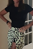 Soft, comfortable, true to size fit. Hits right at waistline. - Lisa D.