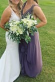 I wore this dress for a friends wedding, and was surprised when the top was too big. The straps run really long so I ended up getting them Altered to be shorter, this ended up working out well because I didn't have to get the bottom hemmed at all! My fellow bridesmaids had the same dress also had this problem she did not get it altered but was able to use dress tape which worded as well! - Annie P.