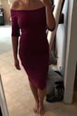 Purchased this dress for a baptism and I am OBSESSED. The shoulders have the rubber lining inside so it doesn't slip up and I love the thicker stretchy fabric on this dress. Fits like a glove! - Dalia L.