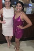 I wore this dress for my birthday and I felt like a million bucks! It fit very well the only thing that I wish the dress had was adjustable straps. I have a pear shape so my bust is small and didn't quite fill out the top, so I just used some fashion tape. I got lots of compliments. - Angela H.