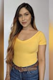 Bought it in yellow and it's beautiful, soft material and the off the shoulder shows the right amount of skin! - Monique P.