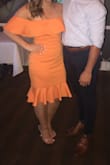 Fits so well! Pretty color! Slip underneath spins to the side and you can see the lines on the outside of the dress when it turns. - Caitlin A.