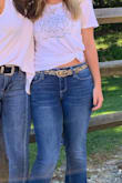 I love this belt, I got it on a whim because I was like $10 away from free shipping and I wear it with almost everything. It goes with so much and it was so inexpensive. Would definitely recommend! - Hannah M.