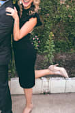 Such a classic piece to add to your wardrobe! Perfect for all of your cocktail events. Very classy yet very sexy. It is stretchy and it hugged my body in all the right ways without being too tight. I also wore spanx underneath it which really helped it stay in place. - Krista S.
